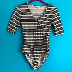 Striped top with half sleeves